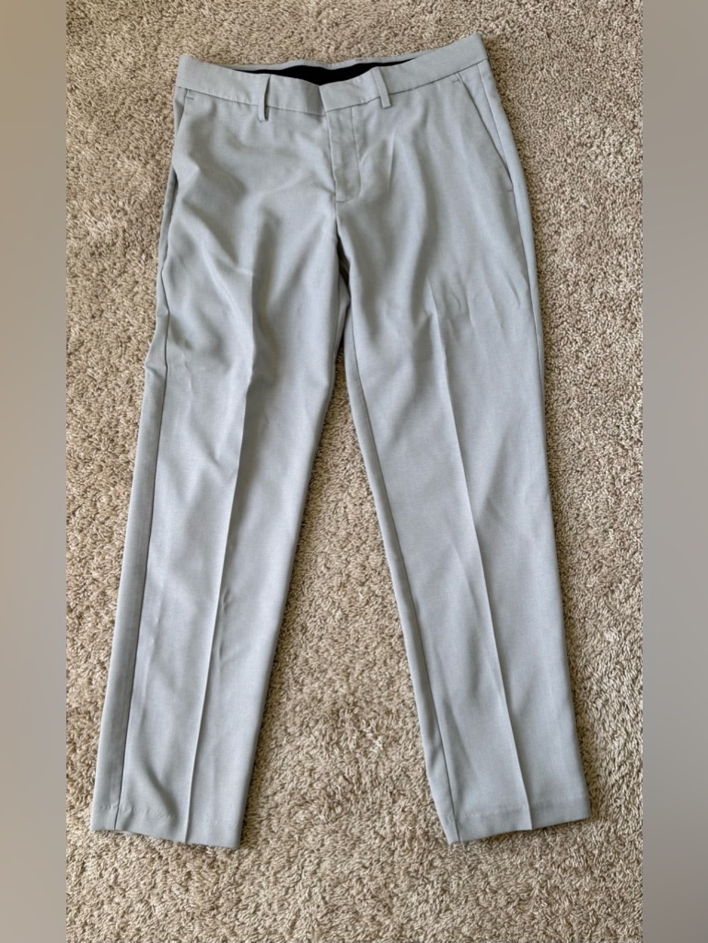 Kenneth Cole reaction Slim tailored dress pants in light gray.